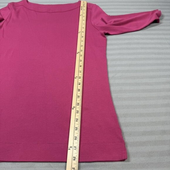 SEG'MENTS Shirt Womens XL Pink 100% Cotton 3/4 Sleeve Boat Neck Top Casual - Picture 5 of 8